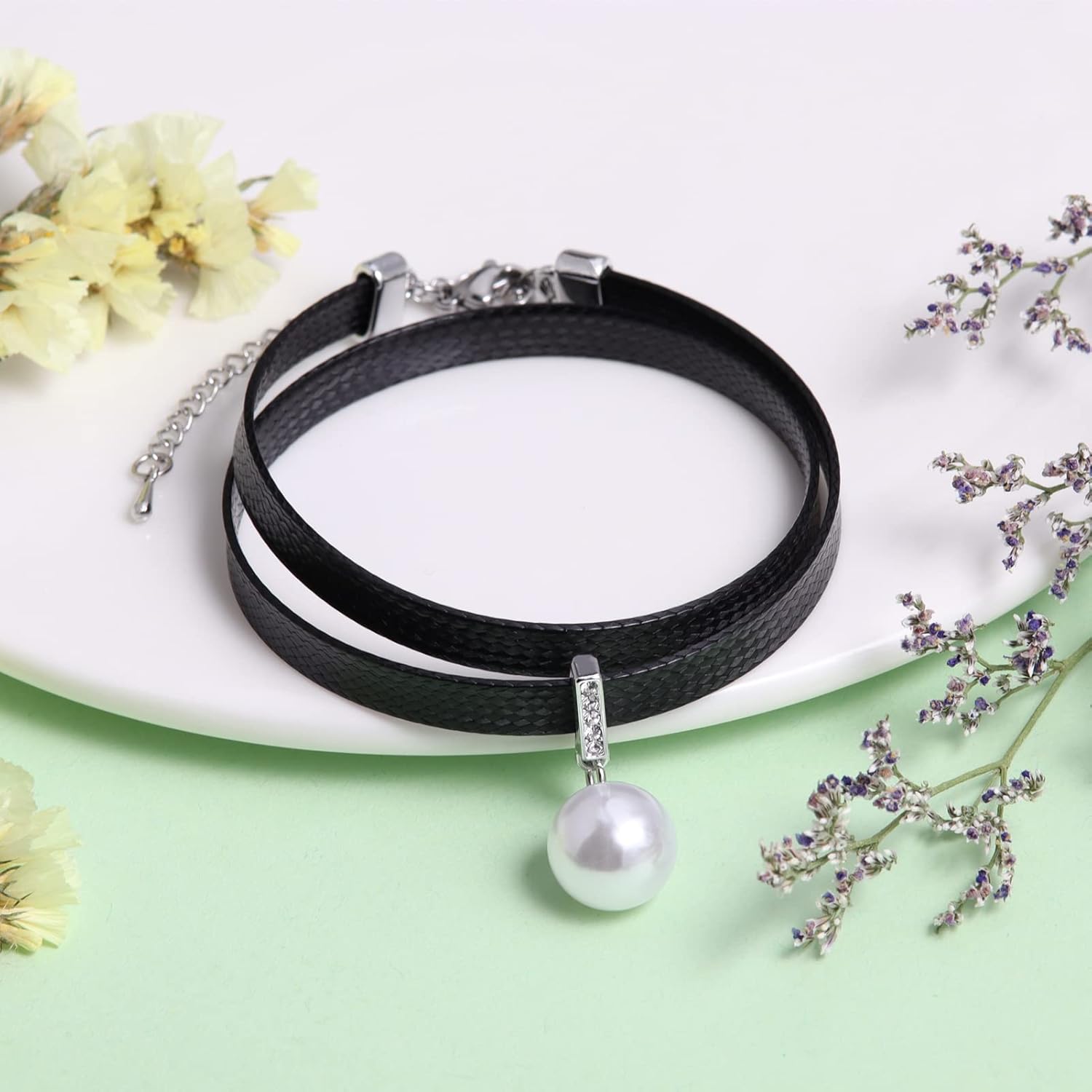 Black Choker Necklace for Women, Gothic Choker, Black Leather Choker, Chokers for Women, Goth Jewelry - Image 5