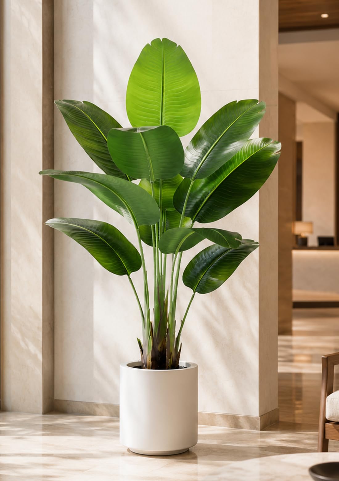 KAYKON 4 Feet Artificial Bird of Paradise Plant 9 Leaves 3 Small Trunks Without Pot | Real Looking Faux Indoor Tree | Premium Decorative Floor Plant - Premium Collection-image-10