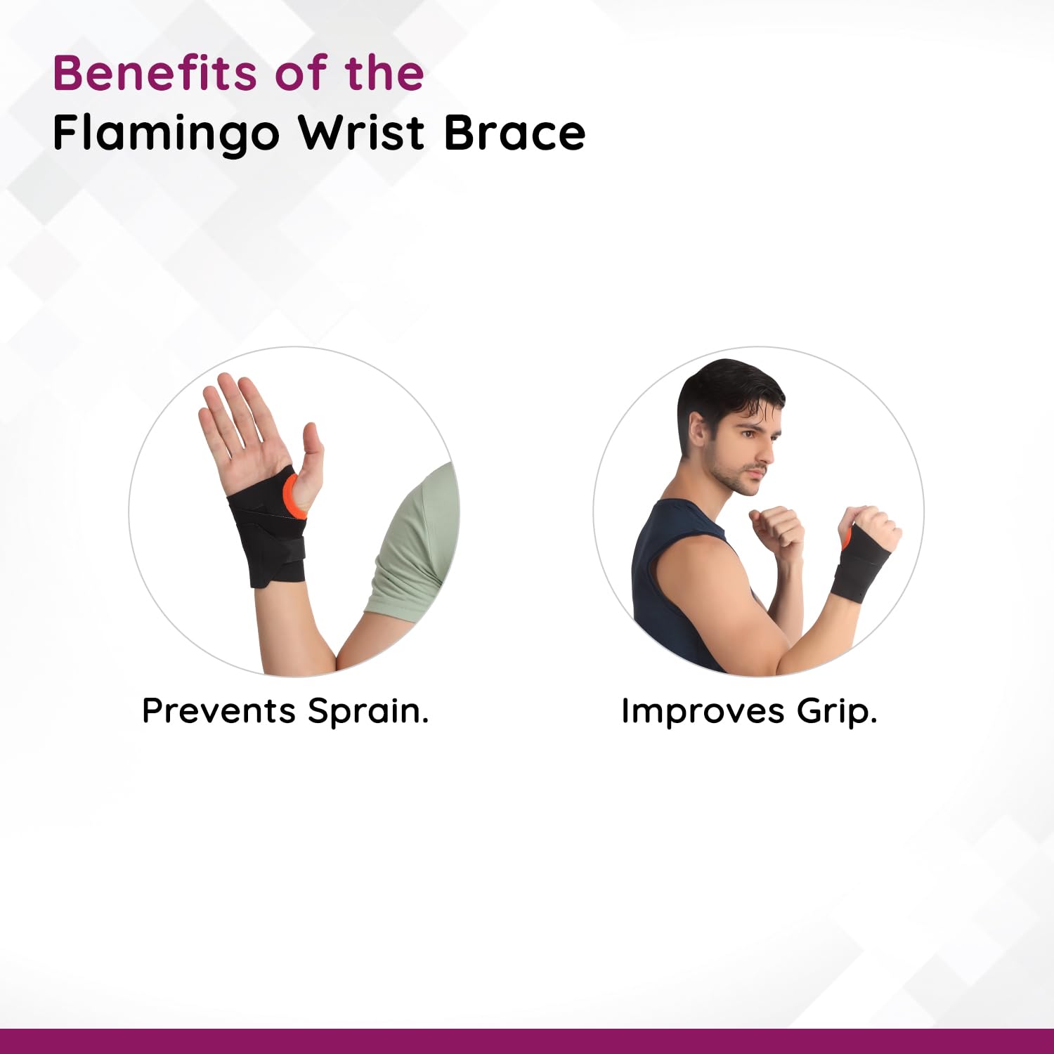 Flamingo Wrist Support Brace with Thumb Loop | Pain Relief Carpal Tunnel Splint Wrap | Wrist Support Brace for Sports Injuries, Fracture Support and Thumb Support - Image 7 thumbnail