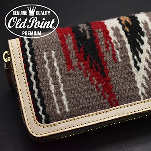 【美品】オールドポイント　チマヨ柄ラウンドファスナーロングウォレット　オルテガ Amazon.co.jp: オールドポイント 長財布 メンズ≪El Paso エルパソ社製