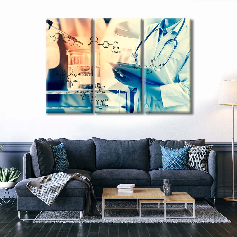 Clinical Laboratory Artwork Canvas Wall Art Chemical Equations