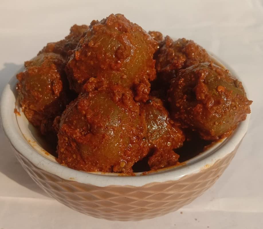 Miniatura 5 de Punjabi Amla Pickle casero fresco amlagrosella espinosa Ka Aachar (400G) - Receta de la madre  Pepinillo orgánico del norte de la India  Encurtido