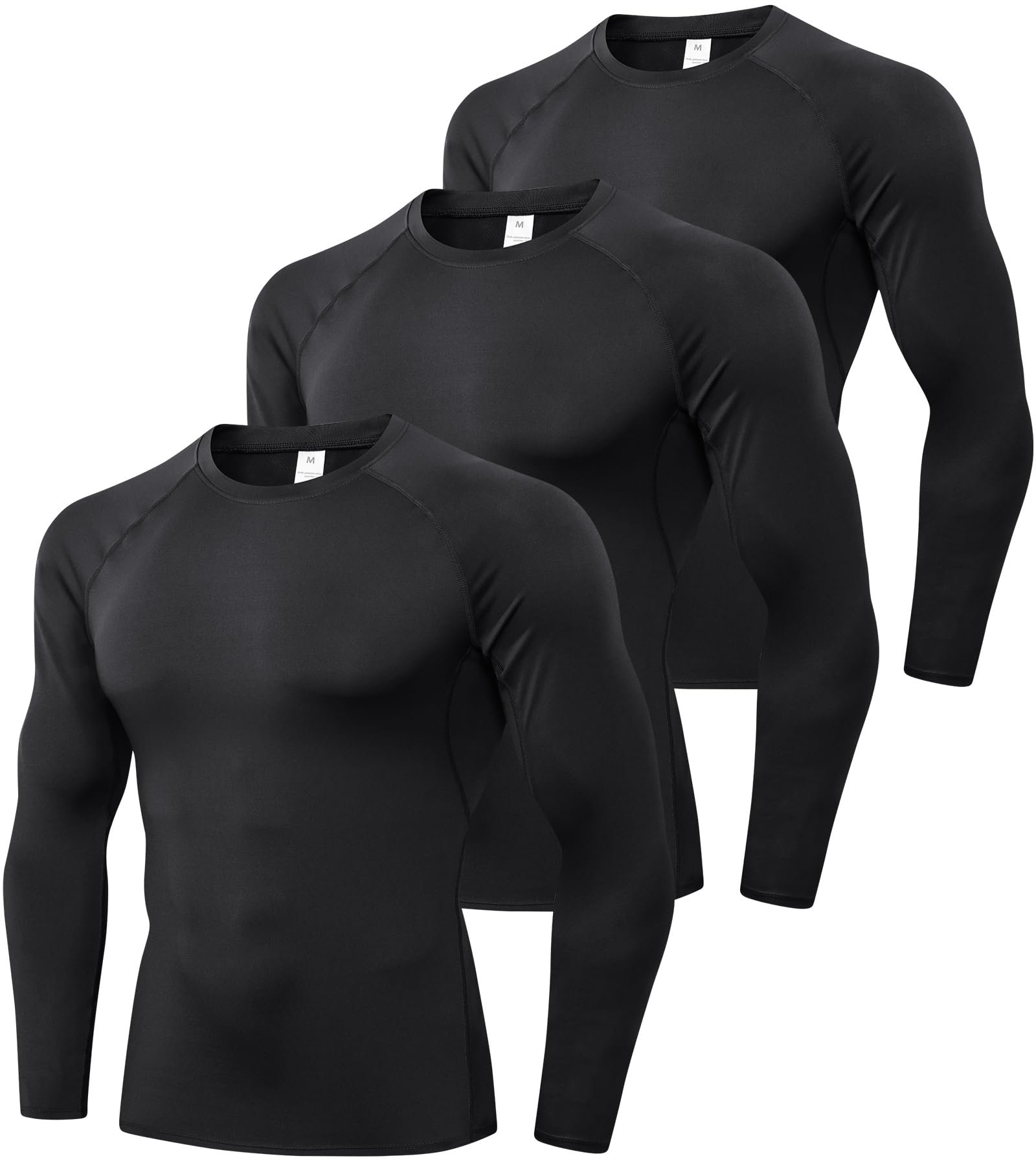SPVISE 1 or 3 Pack Men's Compression Shirts Long Sleeve Workout Gym T-Shirt Running Top Cool Dry Sports Baselayer Undershirts