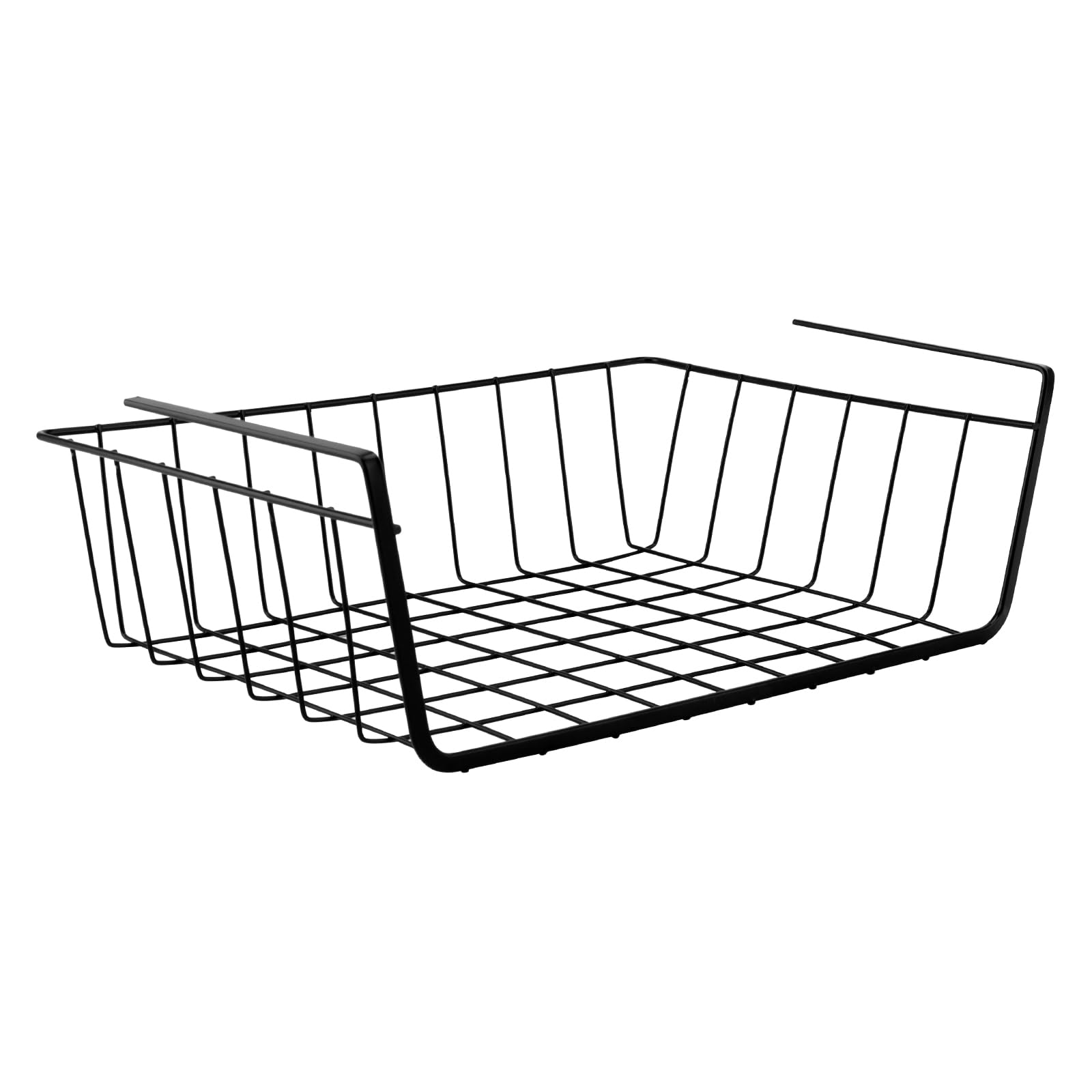 FUNSUEI 5 Stück Unter Regal Aufbewahrungskorb, 34 x 20,5 x 11,5 cm, Unterregal Drahtkorb Hängekorb Schwarz, Chrankkörbe Aufbewahrung Hängekorb zum einhängen für Küche, Büro, Schrank, Badezimmer
