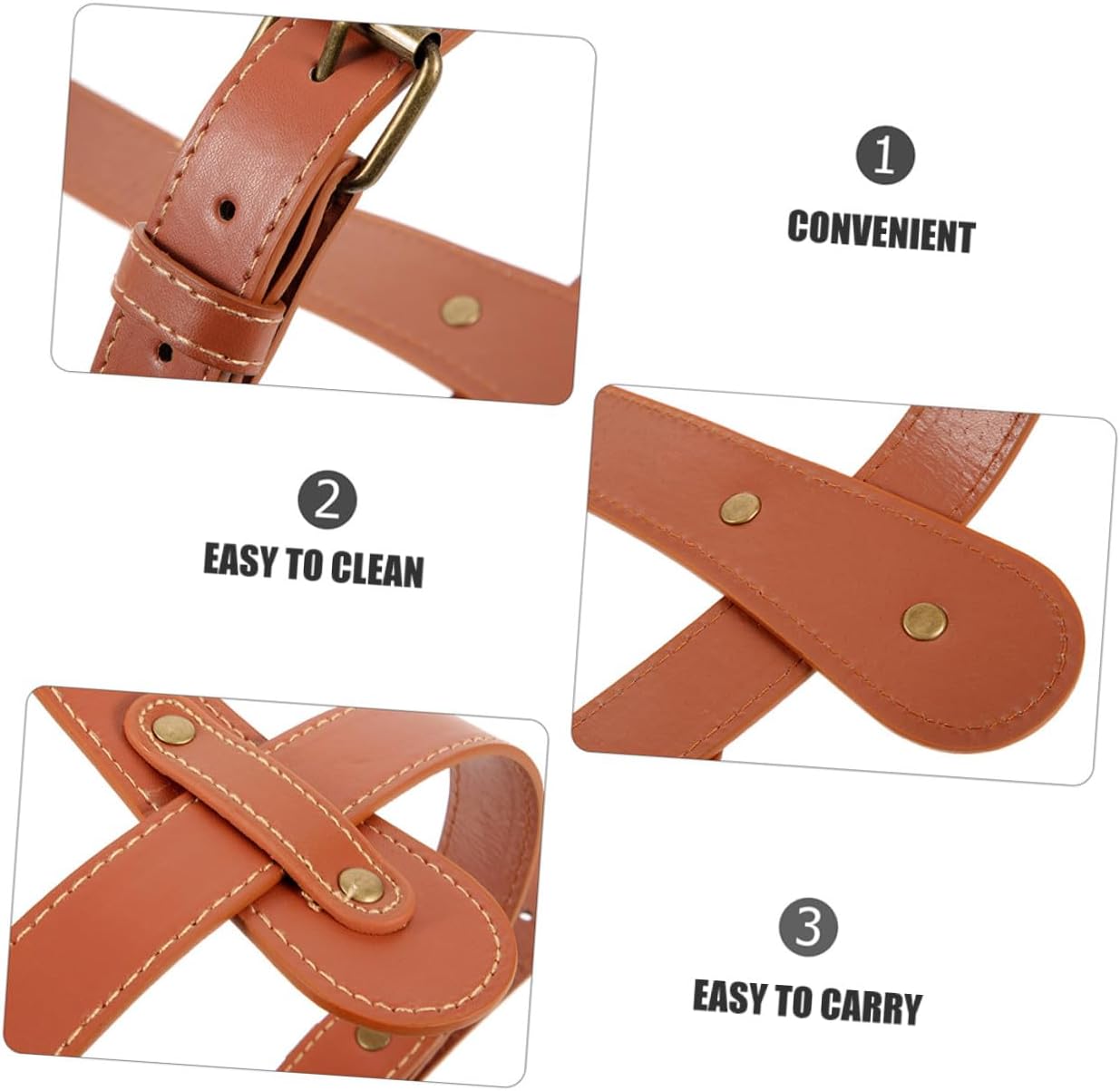 SOLUSTRE Picnic Blanket Carry Strap for Pu Leather Adjustable with Metal Buckle, Wear Resistant and Easy to Clean Portable Outdoor Camping Mat Strap Travel and Picnics