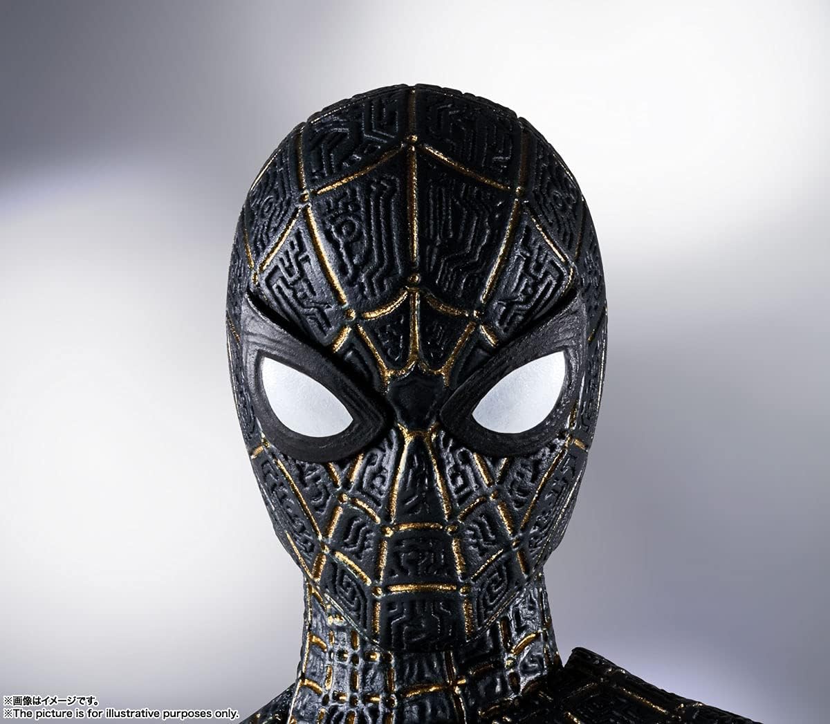 BANDAI S.H. Figuarts Spider-Man Black & Gold Suit (Spider-Man: No Way Home) Approx. 5.9 inches (150 mm), ABS & PVC Pre-painted Action Figure