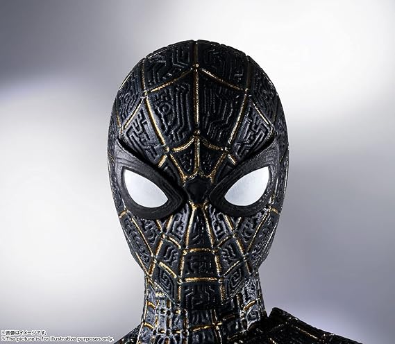 Tamashi Nations S.H. Figuarts Spider-Man Black & Gold Suit Spider-Man: No Way Home, Approx. 5.9 inches 150 mm, ABS & PVC Pre-Painted Action Figure
