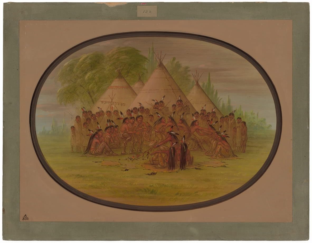 Pipe dance assinneboine george catlin poster décoration murale - 4