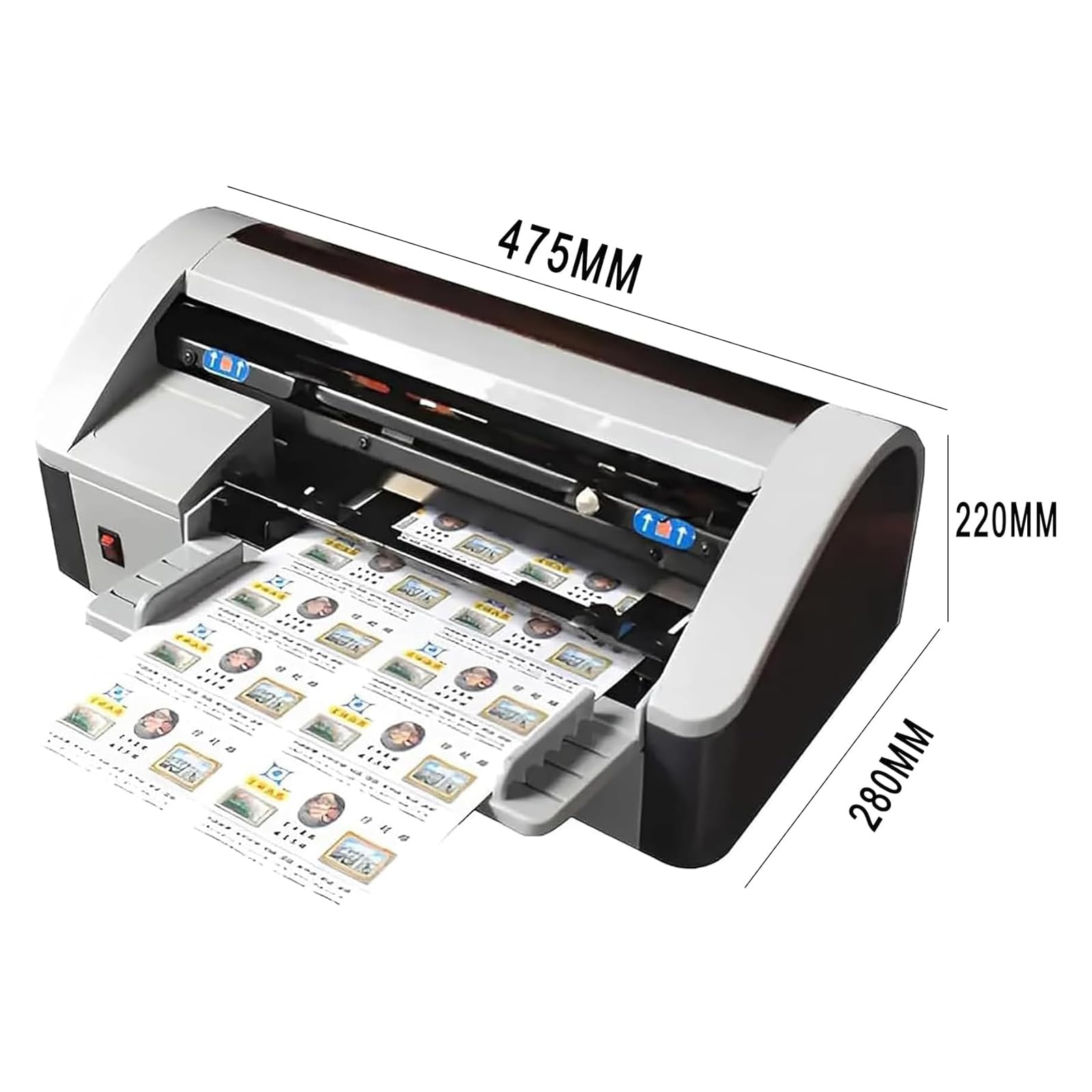 Taglierina automatica per biglietti da visita, taglierina elettrica per carta, biglietti da 90x54 mm, taglio 30-40 pezzi/min e margine regolabile 5-15 mm, per aziende, inviti, abbonamenti, segnalibr
