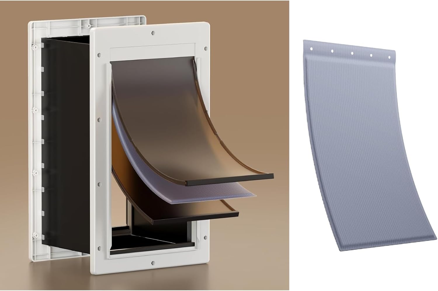 1 Pack * Never Rust Plastic Dog Door & 1 Pack * Insulated Flap