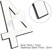 Vista 2 de Número de casa de acero inoxidable, números de casa autoadhesivos de 5 pulgadas, números de casa modernos de metal cepillado, número de decoración