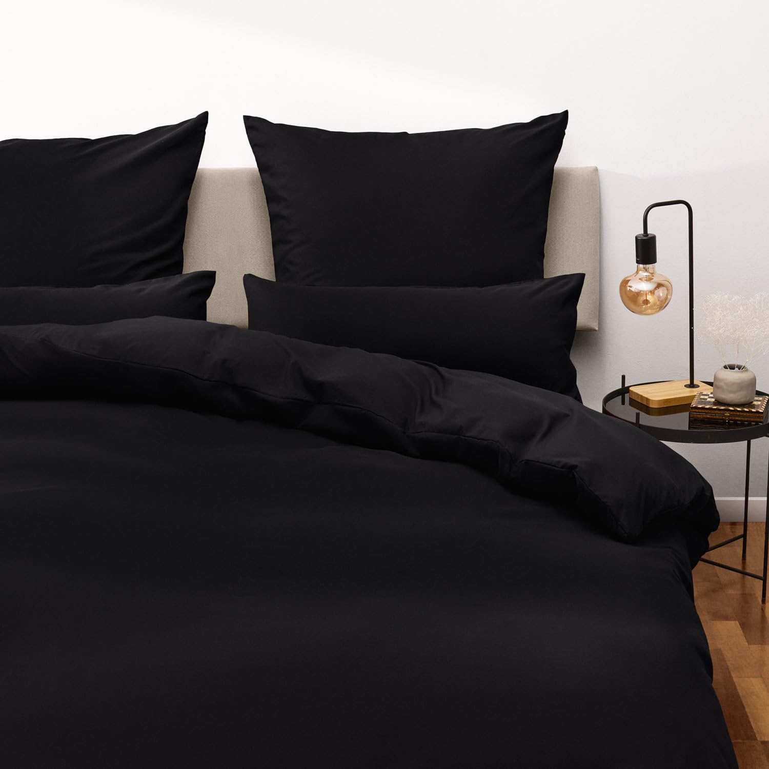 Blumtal Copripiumino Matrimoniale 250x200 e Federe 50x80 - Set di Lenzuola in microfibra extra morbida certificata Oeko-Tex, Set Copripiumino Matrimoniale con 2 Federe - 3 pezzi - Nero
