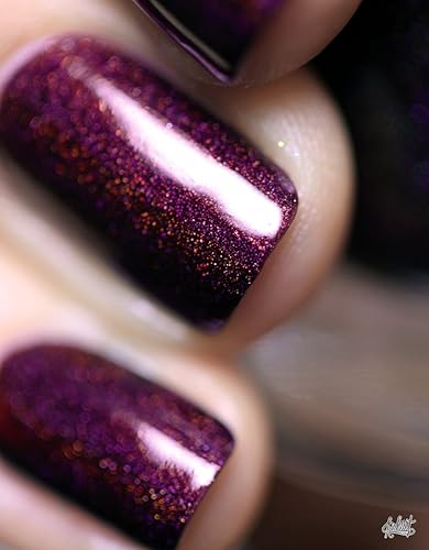 Miniatura 5 de ILNP Black Orchid - Esmalte de uñas holográfico, resistente al desprendimiento, no tóxico, vegano, sin crueldad, color borgoña profundo  ciruela