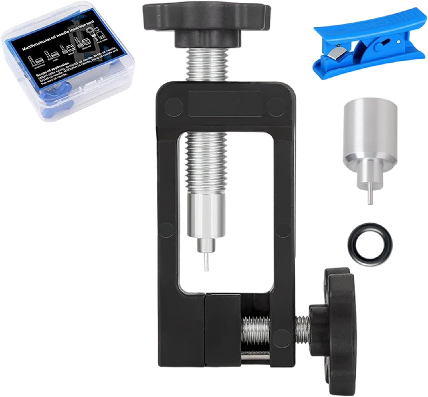 2 in 1 Bicycle Hydraulic Hose Cutter and Needle Driver Tool for MTB Road Bicycle - Olive Banjo Fitting Install, Compatible with Most Needle Drivers