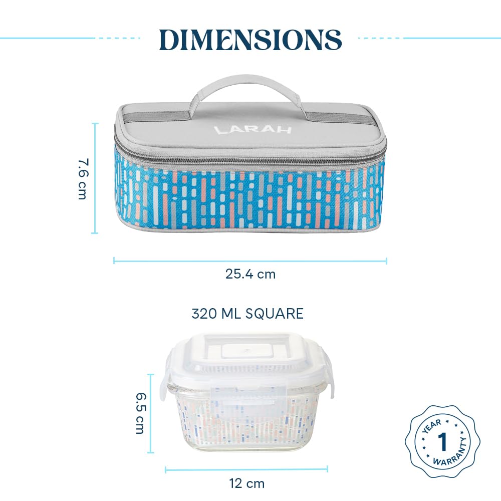 Larah Glass Lunchbox - Leakproof & Microwave Safe -6