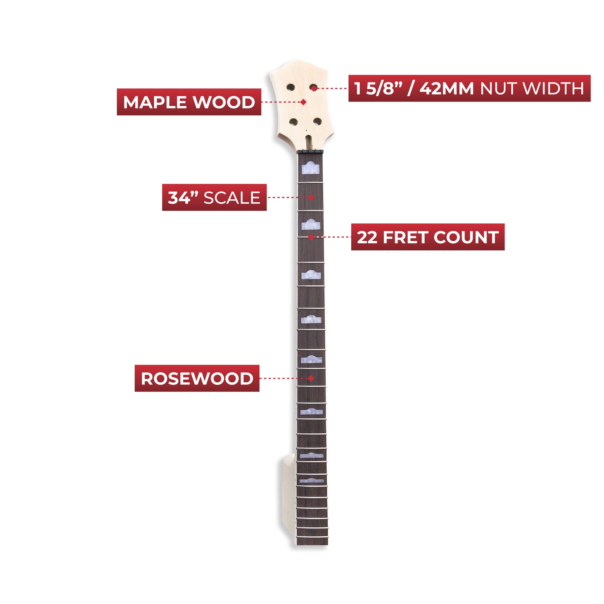 The FretWire Hollow/Semi Hollow Body DIY Electric Bass Guitar Kit DIY