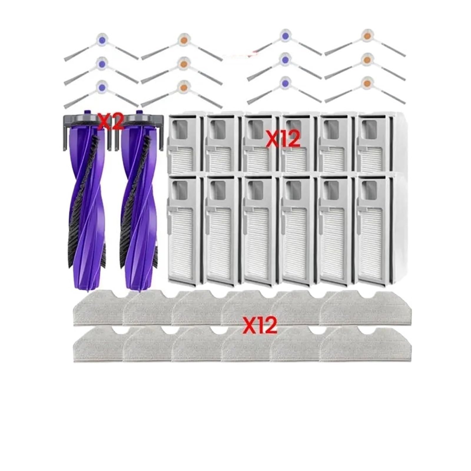 MAEE2-38PCS, compatibile for Narwal, X Plus Parti for aspirapolvere robot Rullo principale Spazzola laterale Filtro Sacchetto for la polvere Accessori in tessuto for mocio