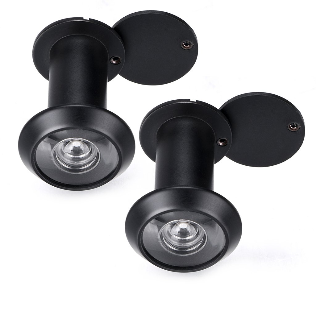 Sumnacon Safety Door Viewer,Solid Brass 220-degree Door Viewer/Peephole with Heavy Duty Rotating Privacy Cover for 1-3/8" to 2-1/6" Doors, Durable Door Viewer for Home Office Hotel (2 Pcs Black)