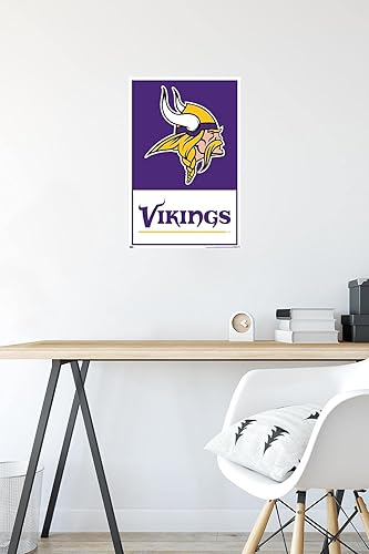 Miniatura 6 de Trends International NFL Minnesota Vikings - Póster de pared con logotipo 21, 22.4 pulgadas de largo x 14.7 pulgadas, paquete de póster y montaje