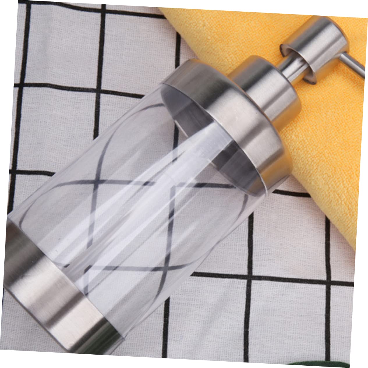 2 Stück 350ml Seifen Pumpspender aus Edelstahl und Acryl | Silber, Nachfüllbar und Wiederverwendbar, für Bad und Küchenarbeitsplatte