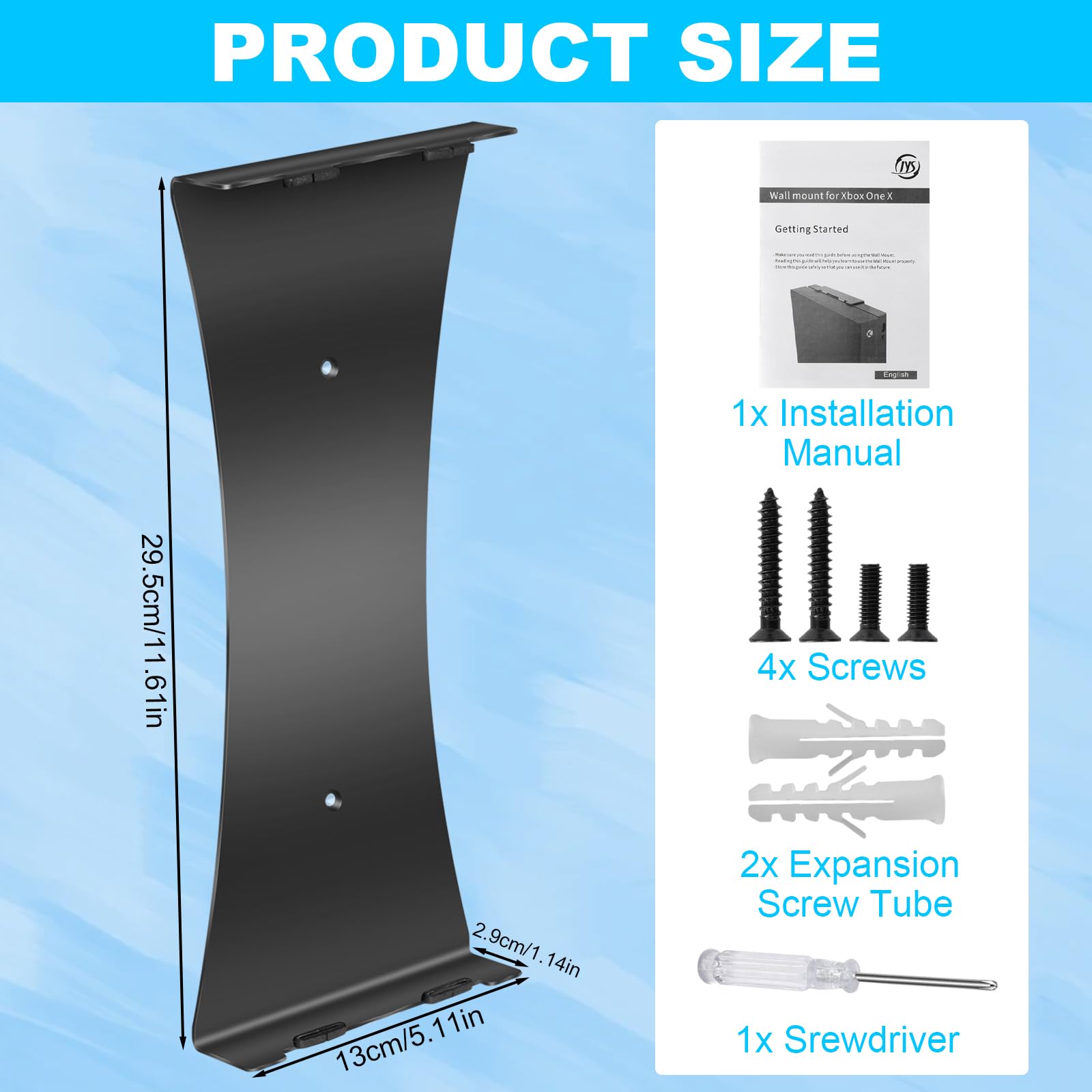 Xbox One X Wall Mount/Wandhalterung/Halterung, Vertikalständer, Konsolenständer, Vertikale Wandhalterung mit für Xbox One X Konsole