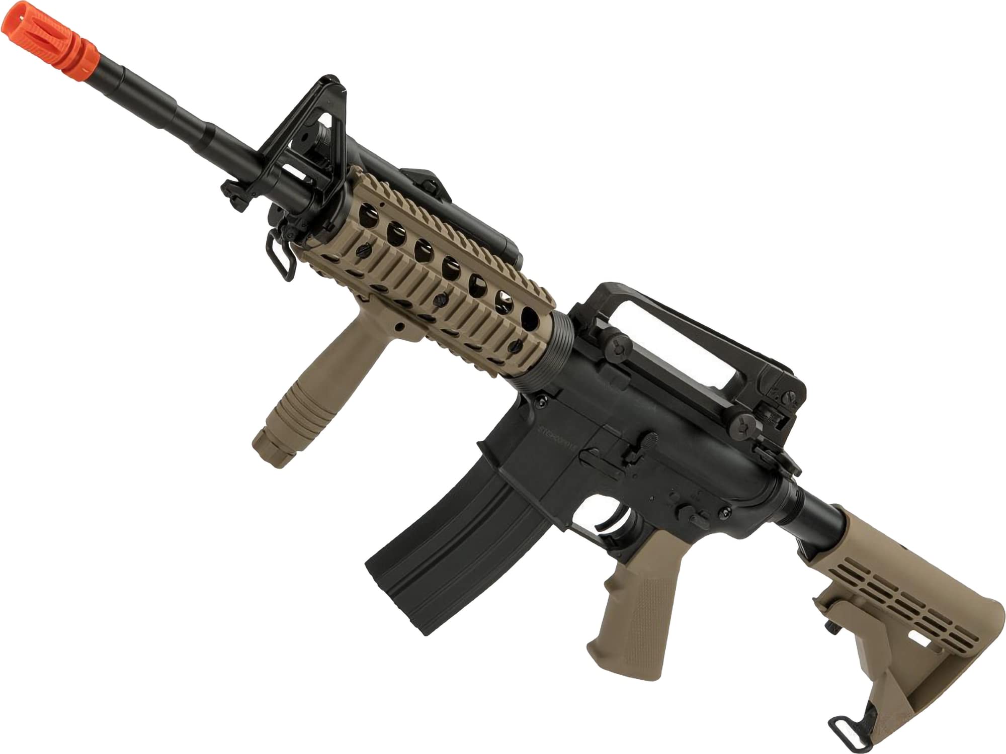 Evike Airsoft - CYMA Sport Airsoft M4A1 RIS AEG Airsoft w/Lipo Ready Gearbox (Color: Tan)