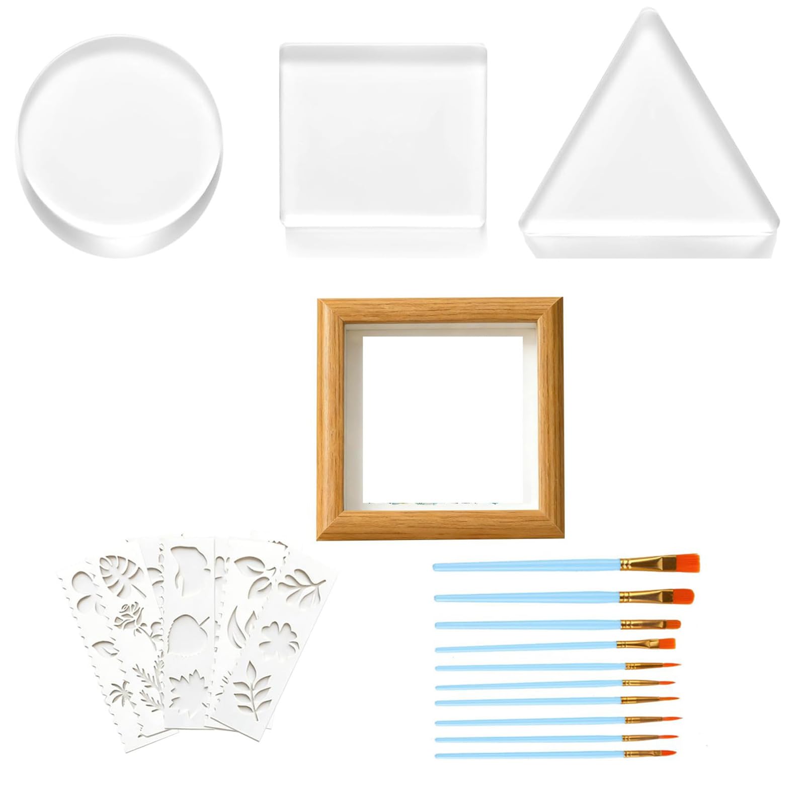 Ljmyy Gel Printing Plate Set With Wood Materials And Random Stencil Designs For Artistic Projects
