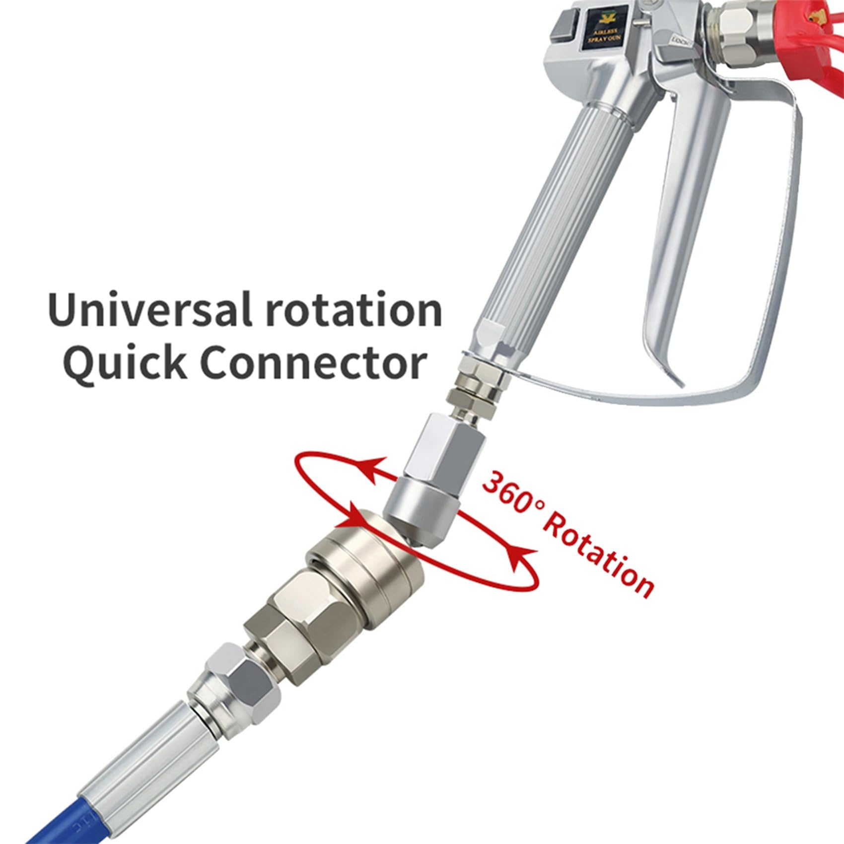 4X Connettore Girevole per Tubo Diritto Airless Raccordi Rapidi Universali un 360° Raccordi Rapidi per Tubo 'Aria Attacco Rapido per Airless