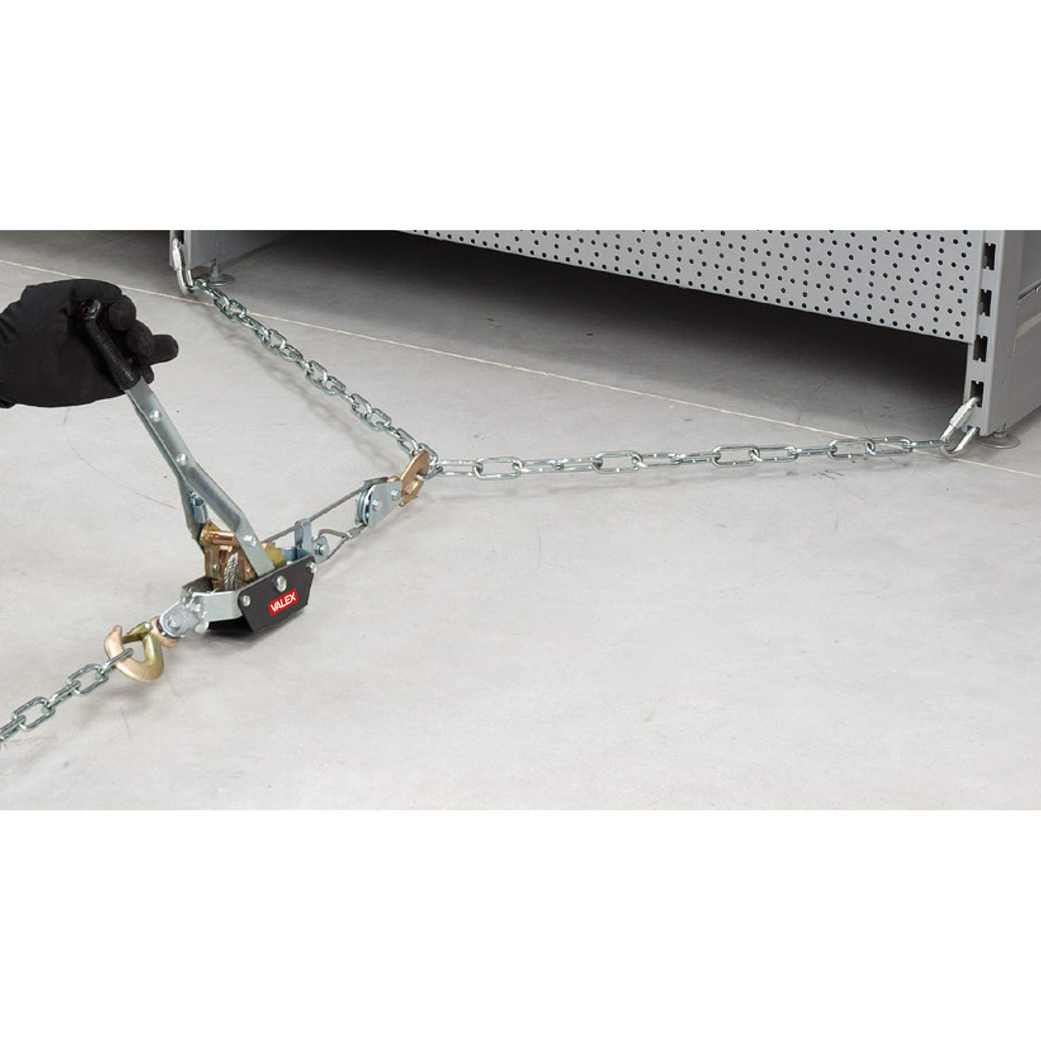 Valex 1650115 Argano Manuale A Fune Verricello Paranco A Mano, Portata 1,000 kg, Fune 2,5 m