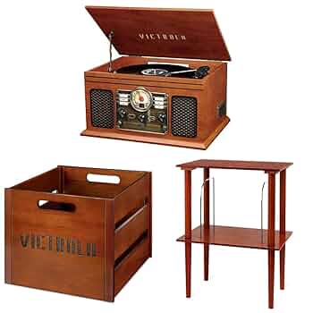 Vinyl Record Holder Victrola Wooden Stand For Music Centers With Record Holder Mahogany Audio Technica Turntable