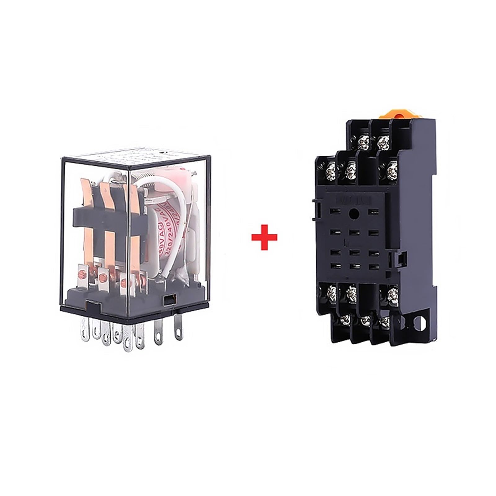 5 zestawów Ogólne cewki przekaźnikowe DPDT Micro Przekaźnik Elektromagnetyczny Przełącznik z podstawą gniazda LED AC 110/220 V DC 12/24 V MY2NJ MY3NJ MY3NJ MY4N (MY2NJ HH52P, DC110V)