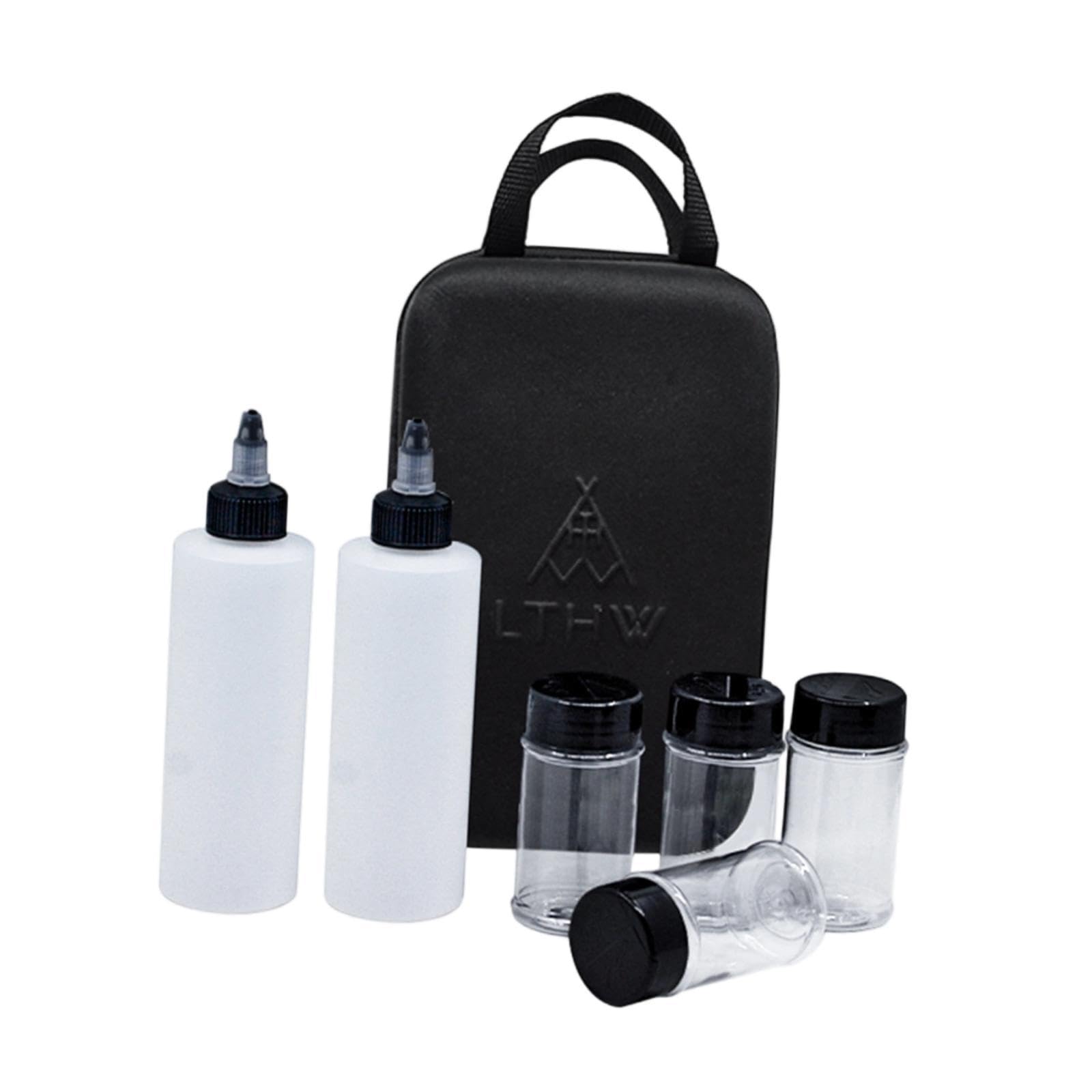 Fenteer Contenedor portátil para condimentos a Prueba de Fugas para Acampar con Estuche de Transporte, Botellas de, Recipiente portátil para condimentos, Style a