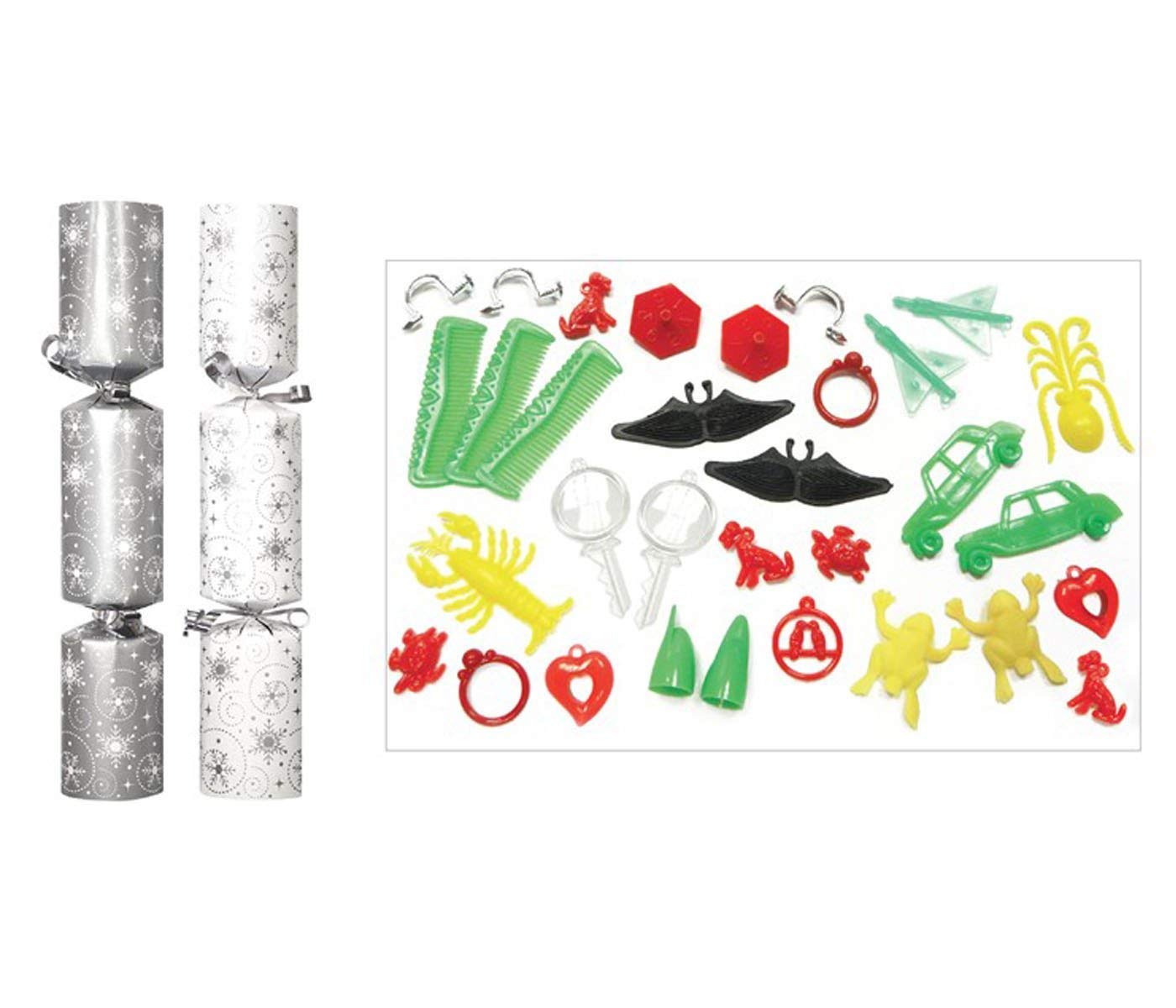 50 Weihnachten Crackers 10 "Splitter Schneeflocke Swirl Catering Newyear Party Hochzeit