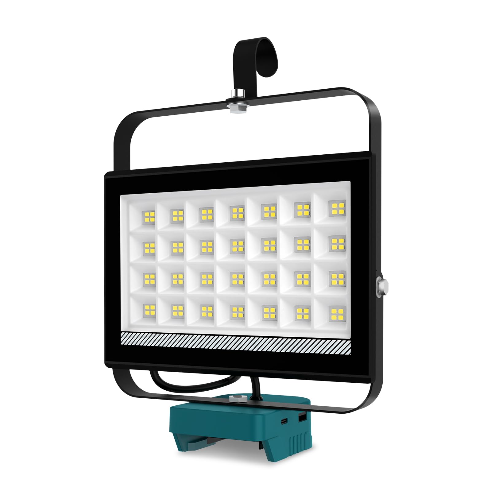 ILIKEPOW Cordless LED Work Light Compatible with makita 18V Battery, 6500LM Portable Rotatable Floodlight with USB-C Charging, Job Site Lighting for Outdoor Workshop Camping Fishing Emergency
