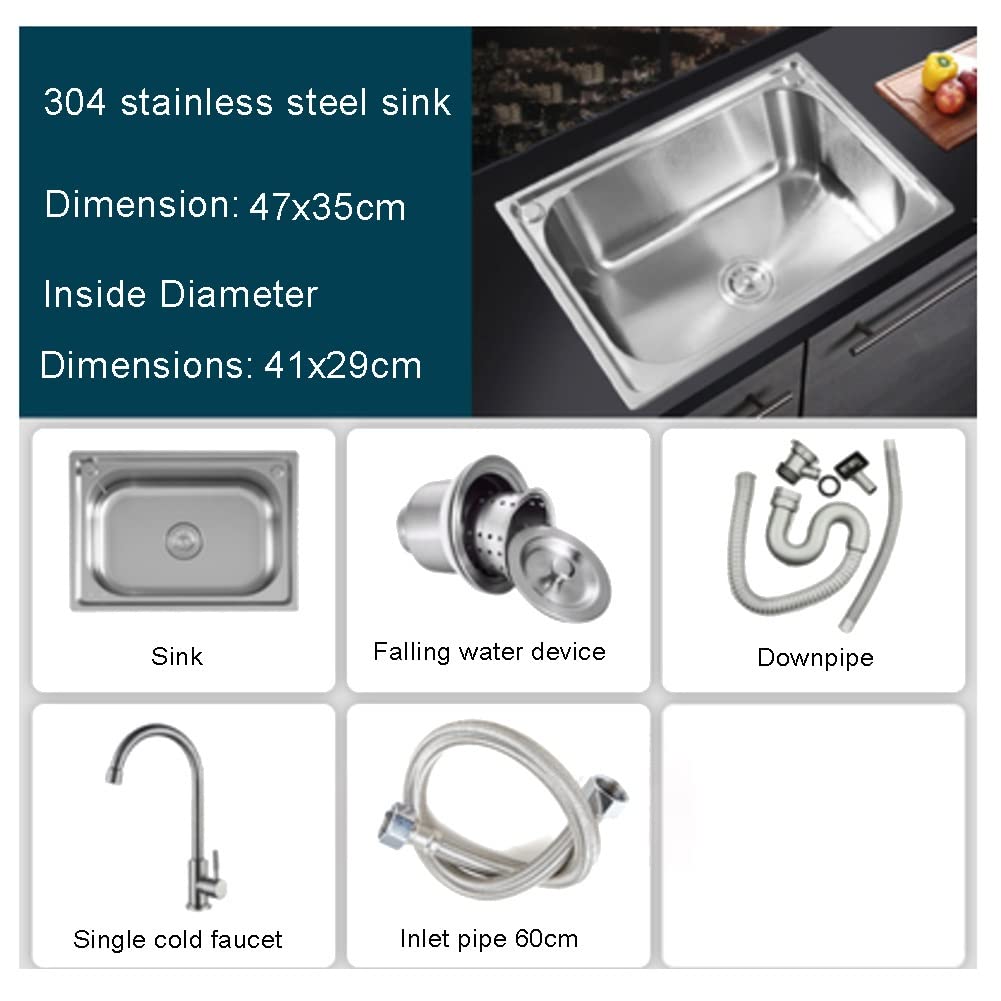 Lave-Vaisselle Intégré, Lavabo Monobloc Épais, Design d'angle en R, Capacité Accrue, Large Bonde De Vidange, Moulage Monobloc, Structure Robuste(Argent - 47 X 35 Cm)