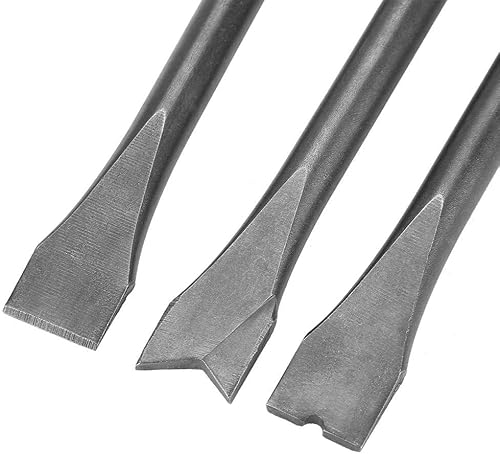 Miniatura 6 de Juego de 3 cinceles de martillo neumático, vástago redondo extra largo, martillo neumático para martillo neumático 150190250, diámetro del vástago