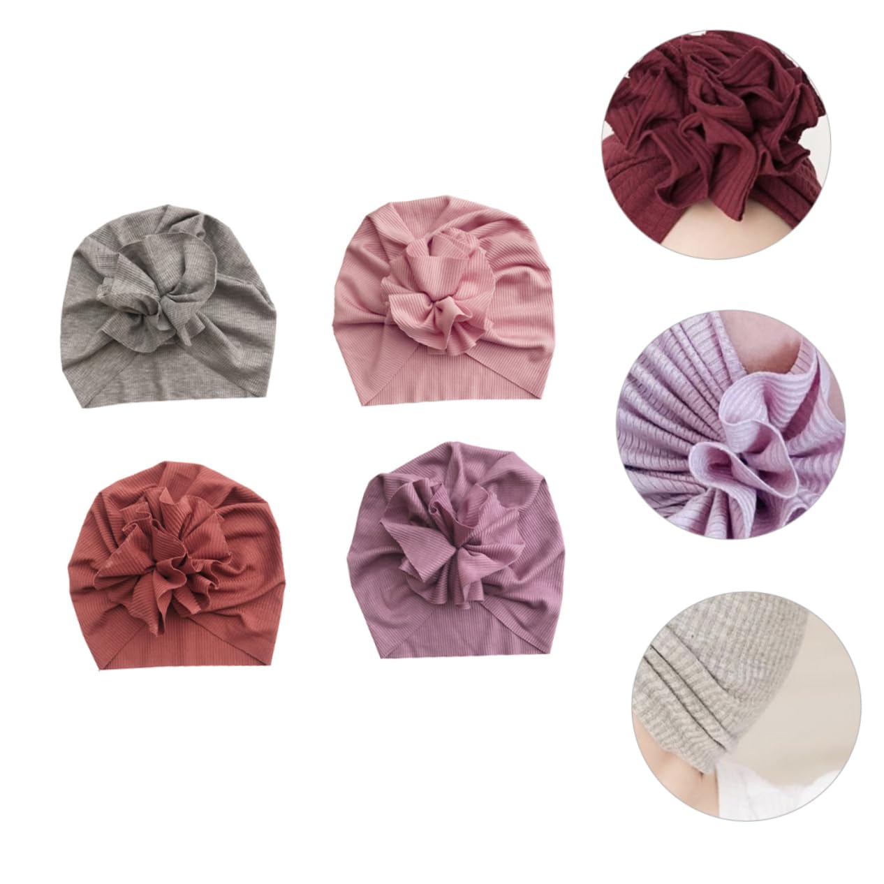 BESTYASH 12piezas Gorro Beanie Creativo Lazo Floral para Bebés Conjunto De Accesorios Adorables para Infantes De Años y Transpirable