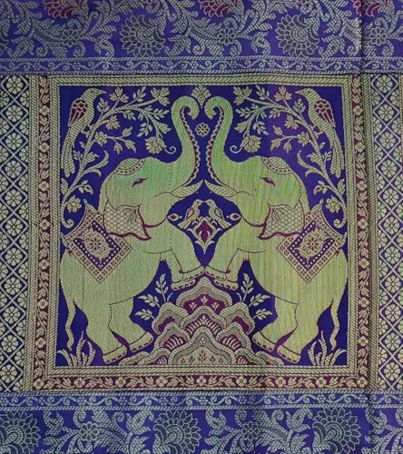 Image of Decorative Handmade Silk Table Runner Golen Brocade Dinning Table & Centre Table Top Decor Rectangular Runners Bed Runners Table Cloth for Wedding (152 X 40 CM ) (Purple)