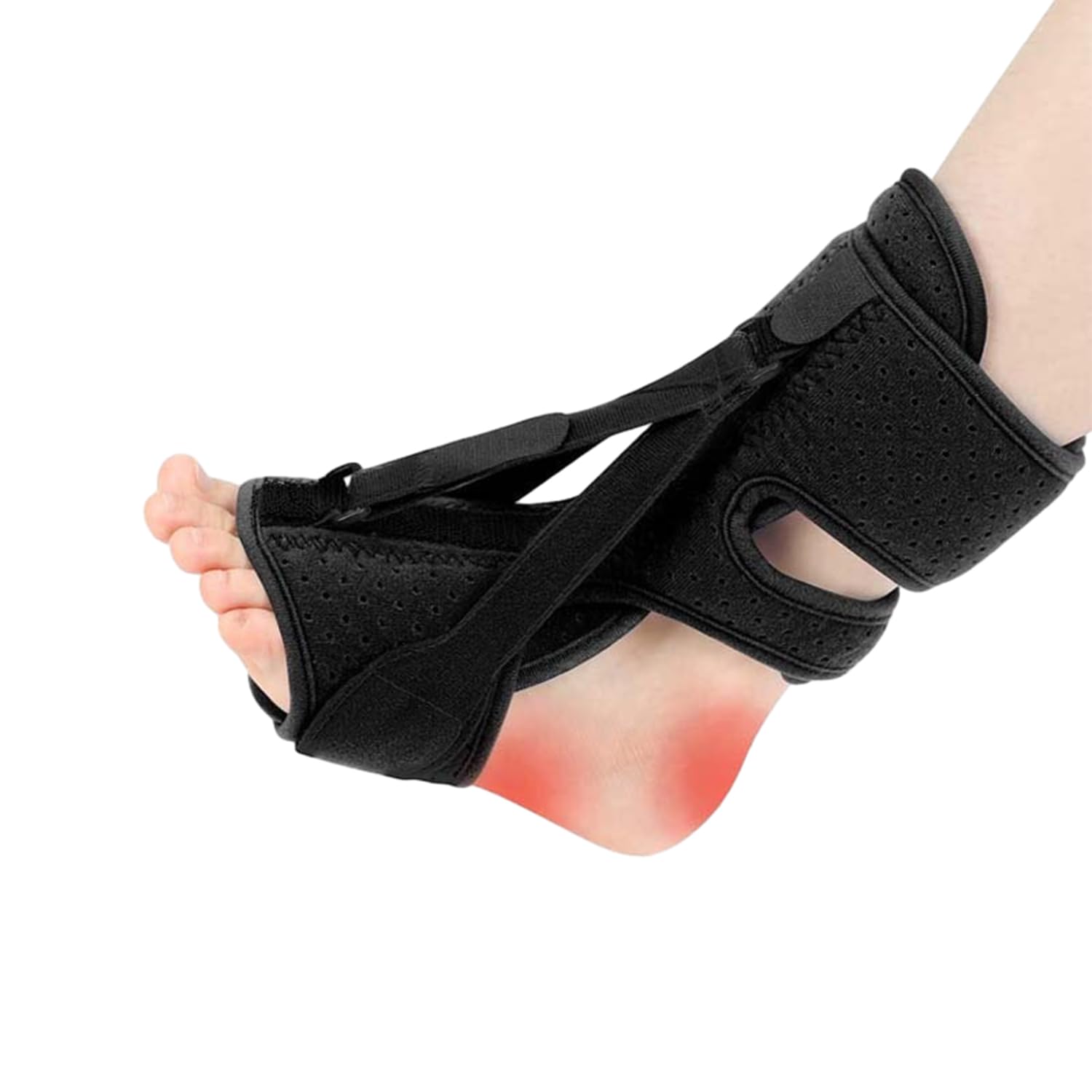 MEMOFYNDNight Time Splint for Plantar Fasciitis, Adjustable Plantar Fasciitis Splint, Suitable for Foot Droop Correction Braces, Support Straps, Heel Tendinitis, Ankle and Foot Pain (Black)