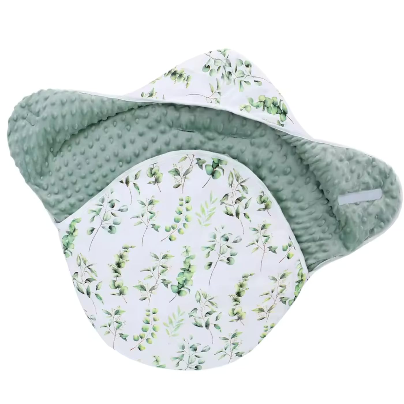 Ziaworld Green Leaf Baby Car Seat Blanket 85X62cm Reversible Wrap Swaddle Blanket For Newborn Babies, Plush Soft Double-Sided Cotton, Universal Fit For Car Seat, Pushchair, Buggy, Pram (Green Leaf)