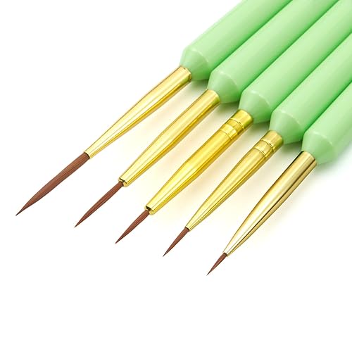 Juego de 5 pinceles para delineadores de uñas, 5 unidades, pincel de rayas finas para uñas, esmalte de gel, diseños de pintura de líneas alargadas,