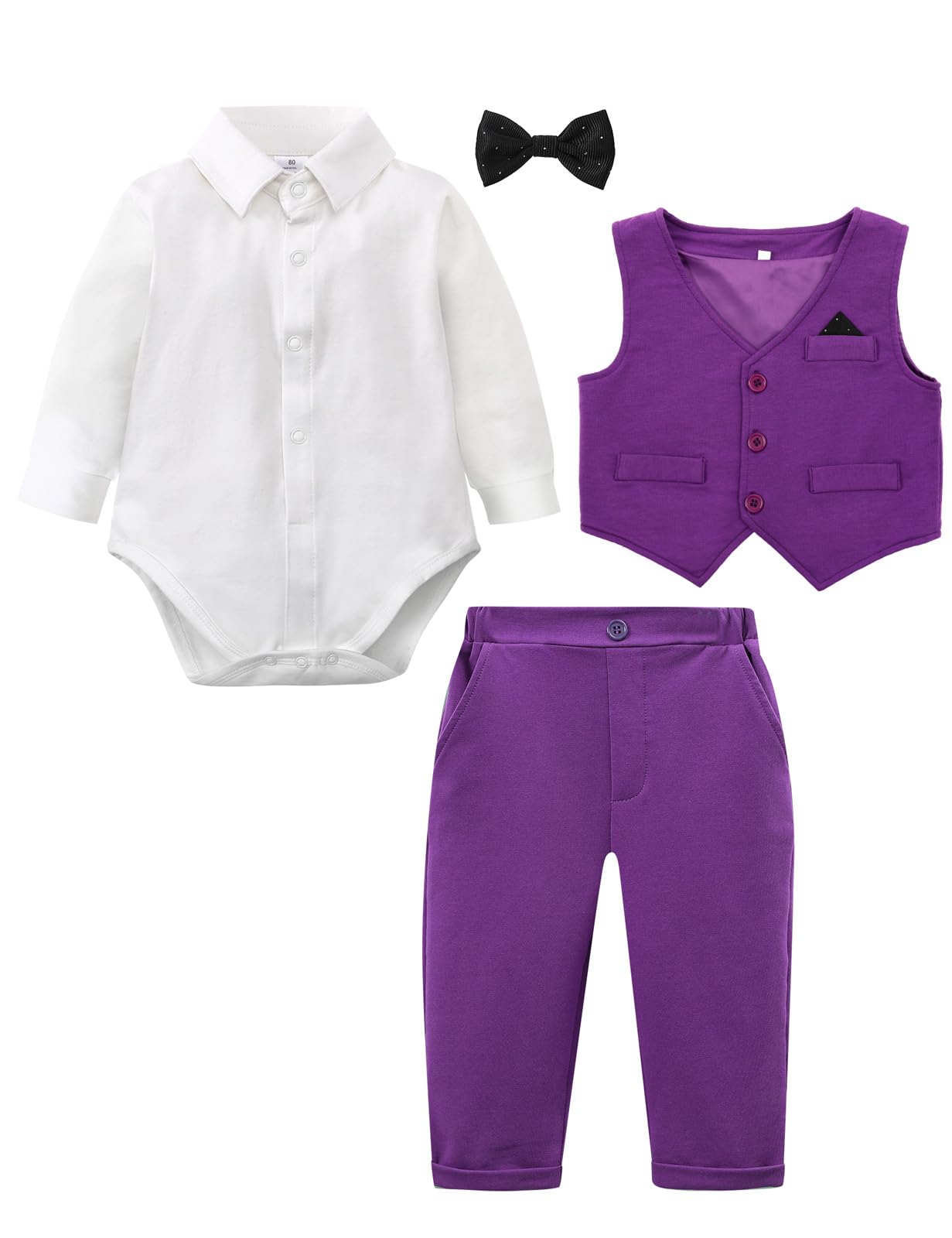 Baby Boy Purple Suits Infant Halloween Gentleman Formal