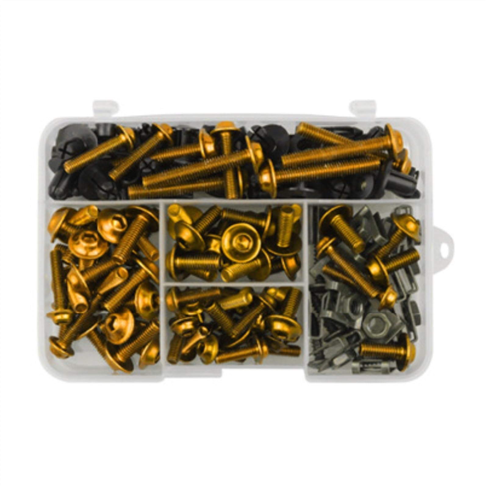 190PCS Complete Fairing Bolts Screw For Kawasaki ZX6R ZX7R ZX9R ZX10R ZX12R ZX14R For Versys 650(Gold)