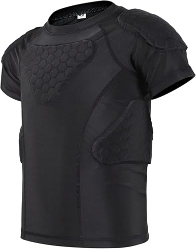 Camisa acolchada de fútbol juvenil con protector de costillas en el pecho, para niños y niñas, camiseta protectora para fútbol, béisbol, sóftbol
