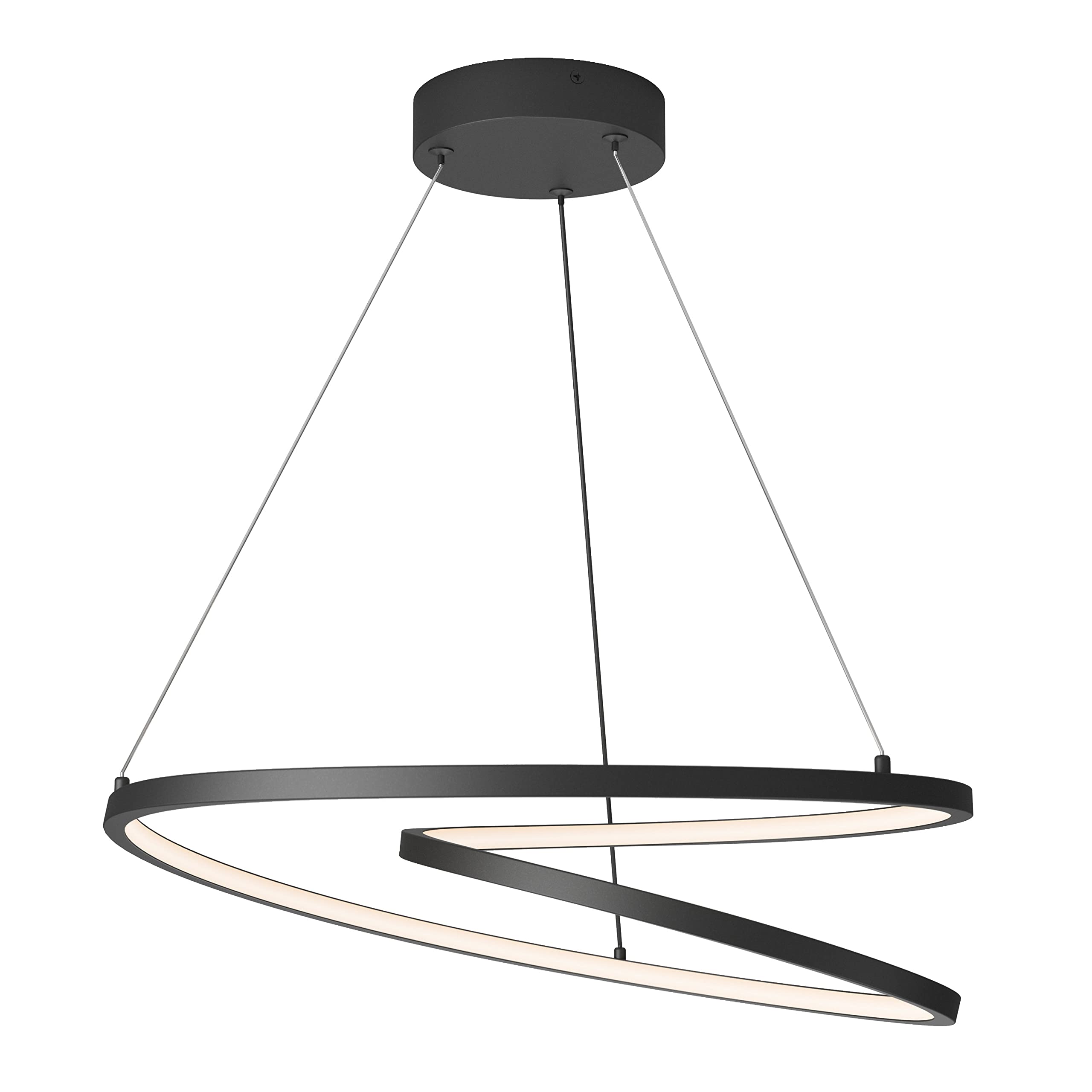 artika Salto 26W LED Modern Pendant Light Fixture, Black Finish Ideal for Dining Room, Stairway - 1100 Lumens, Tunable White Light Technology 2700-3700-5000 Kelvin