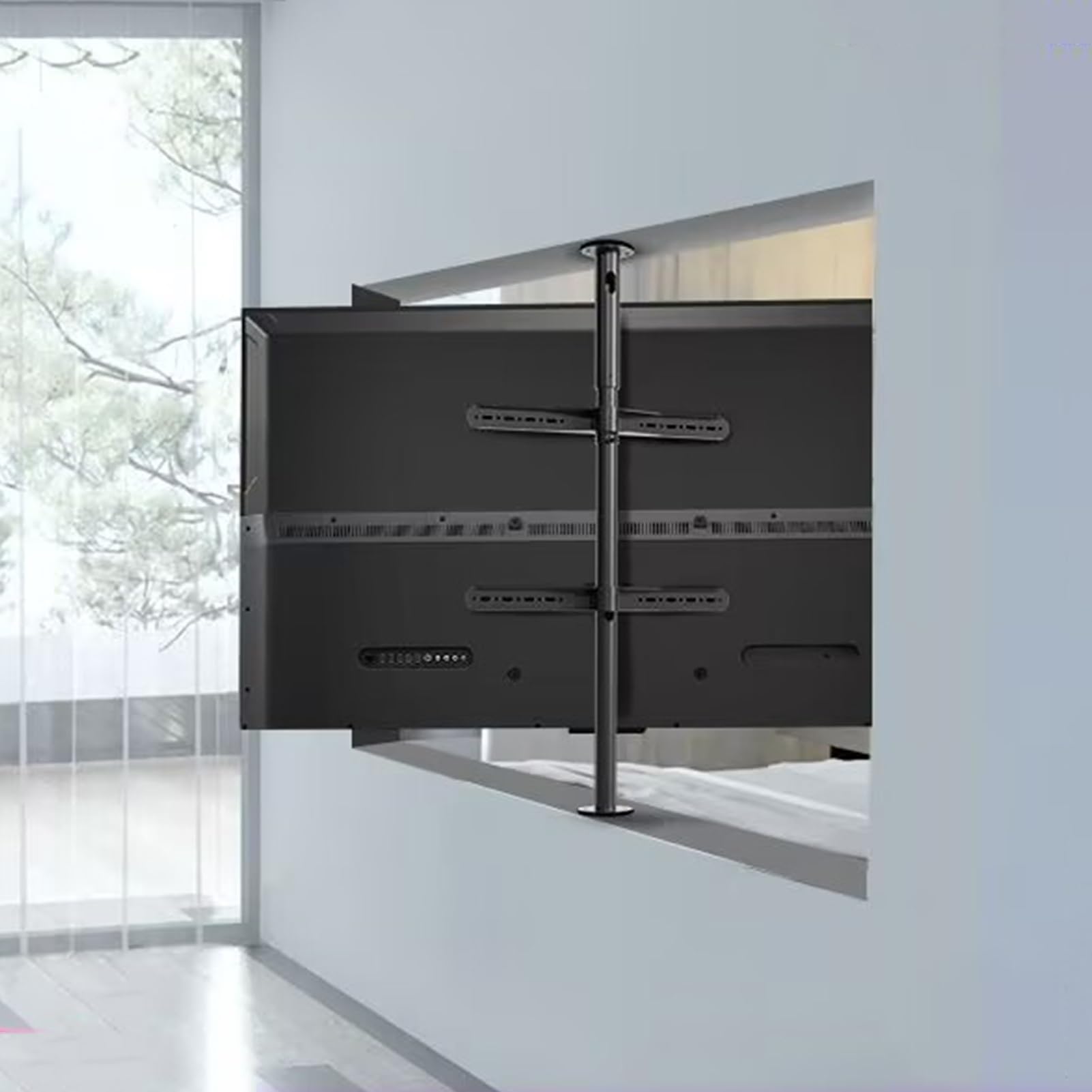 Meuble TV rotatif de plafond pour cloison de séparation salon