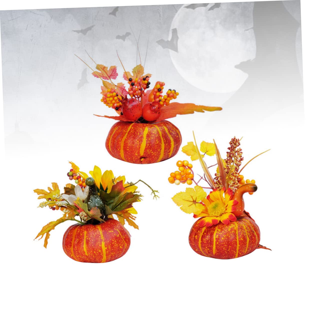 Abaodam 9 Pz Centrotavola Autunnali Finte Zucche Di Halloween Rami Di Foglie Di Acero Finto Zucca Foglia D'acero Grandi Zucche Finte Grandi Zucche Artificiali Finta Decorazione Artificiale