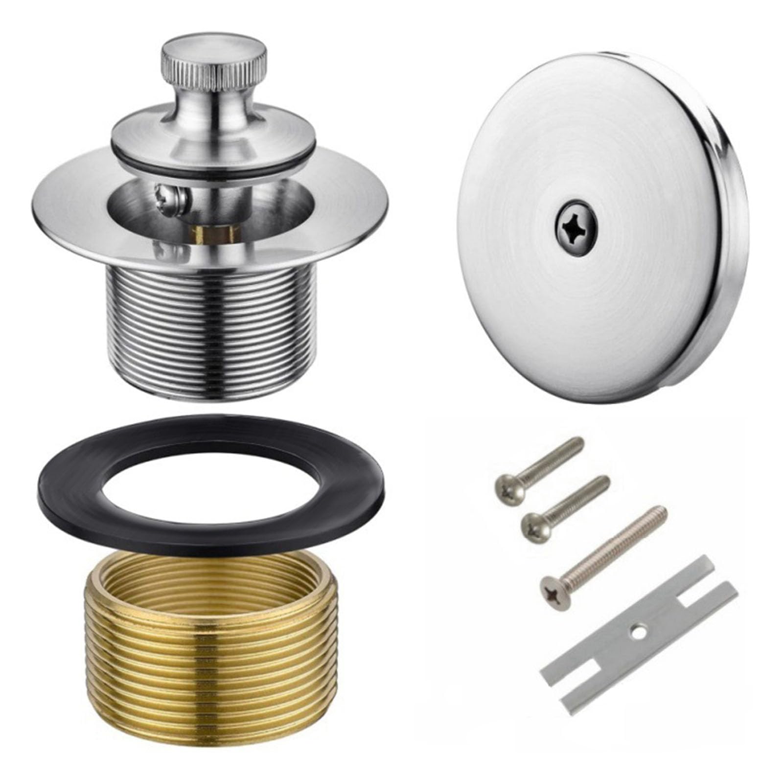 Kalttoy Chrome Plated Erosion Bathtub Drain Stop Fast Drainage Simple Setup America Bathroom Upgrade Rustproof Bathroom Drain Plug Smooth Aesthetic Easy Install Home Drainage