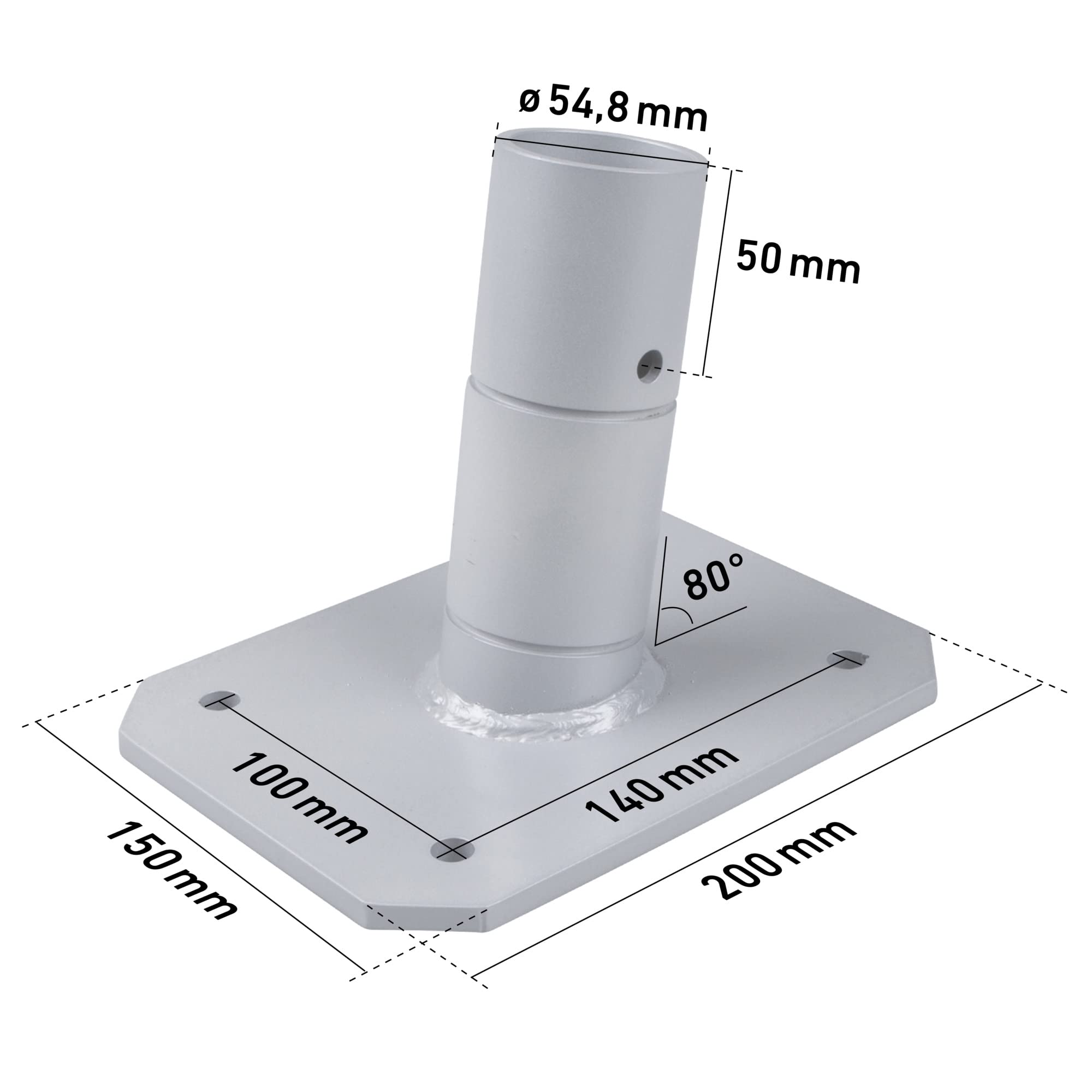 Windhager 10708 - Supporto per Tenda da Sole, per Vela, Asta Parasole, Resistente alle intemperie