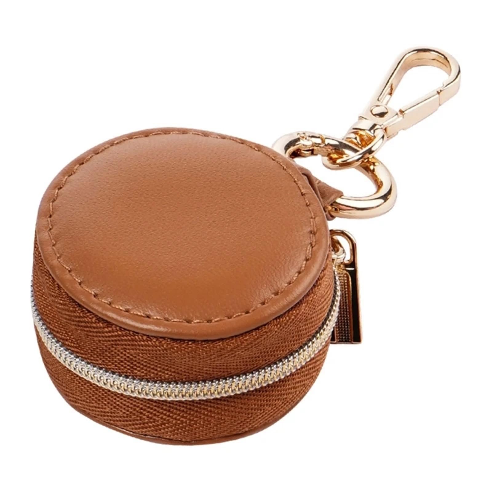 ESTDKMNOS Portable Jewellery Case， Leather Jewellery Box Multicolor 5x5 cm Organiser Earrings Rings(Brown)